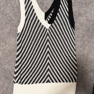 Black and White Chevron Knit Vest